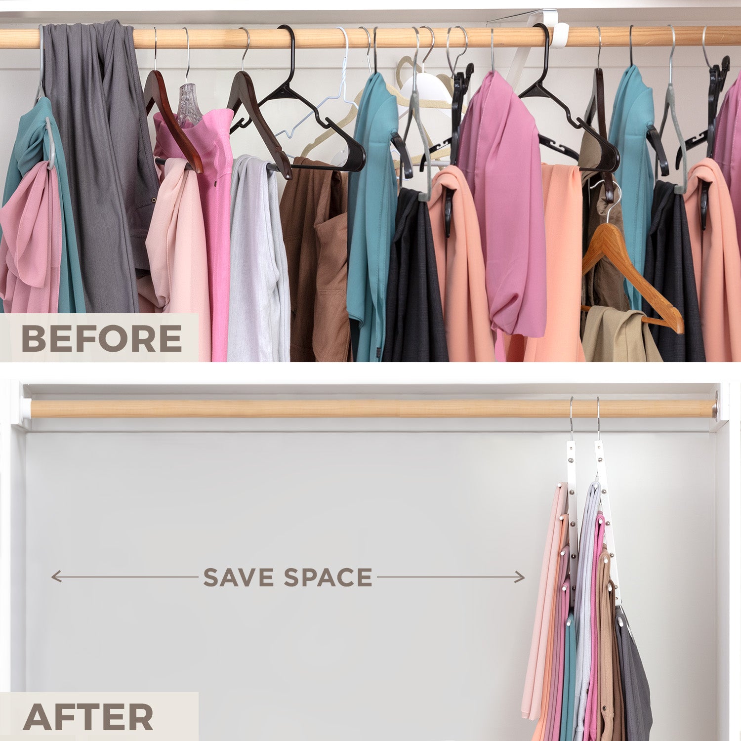 MORALVE Space Saving Clothing Hangers for Closet European Beechwood Shirt  Organizer Space Saver Hanger for Clothes 4 Pack Black 