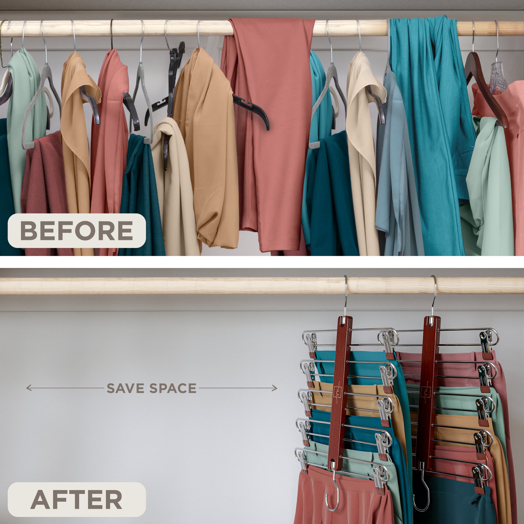 MORALVE Space Saving Clothing Hanger (4 Pack)  Closet space savers, Clothes  hanger, Space saving hangers